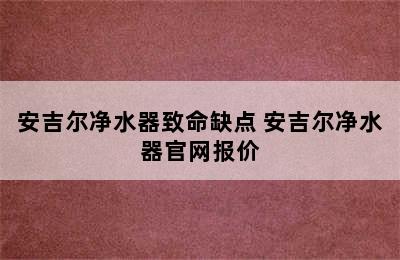 安吉尔净水器致命缺点 安吉尔净水器官网报价